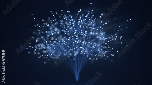 Intricate neural network web with glowing nodes. AI image
