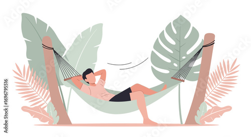 Relaxing Peaceful Scene Tropical Hammock Under Palms: Unwind, Rejuvenate, and Enjoy Bliss