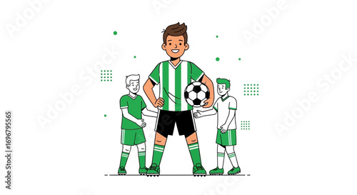Soccer Team Bonded Together, Ready to Play Friendly Matches And Score Goals
