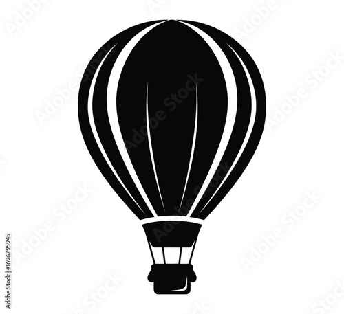 Silhouette of a hot air balloon, simple design