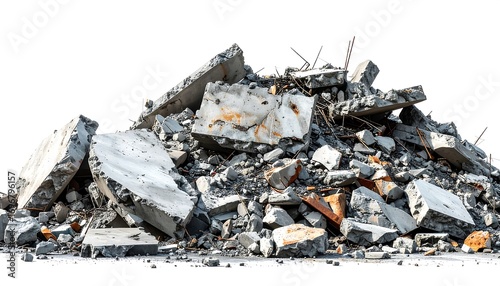Pile of concrete debris