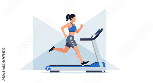 Runner Exercising On A Treadmill Creating A Bright And Energetic Fitness Visual