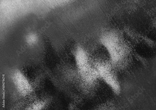 Water-emulsion oil paint abstract black pattern dirty metal texture dark background