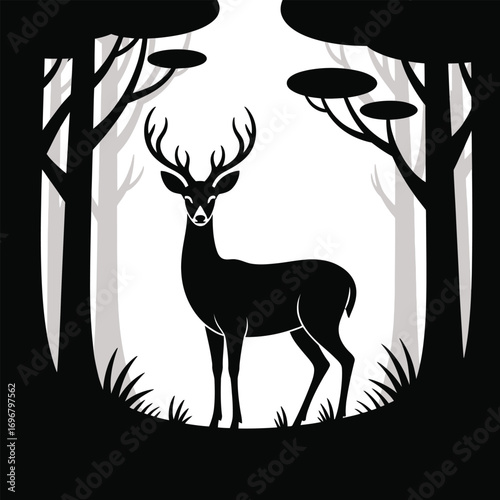 silhouette of deer