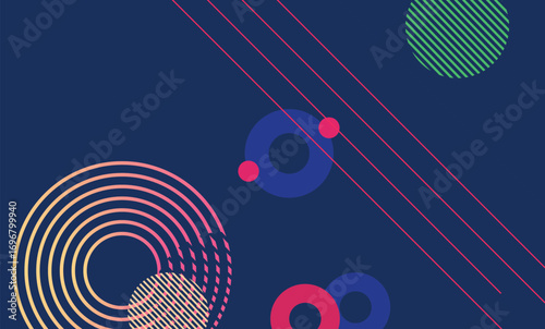 Modern circle line abstract colorful design for  cover design, website, banner, flyer,