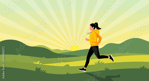 Sunrise Runs Illustrate a Healthy Lifestyle and Demonstrate the Joy of Physical Activity