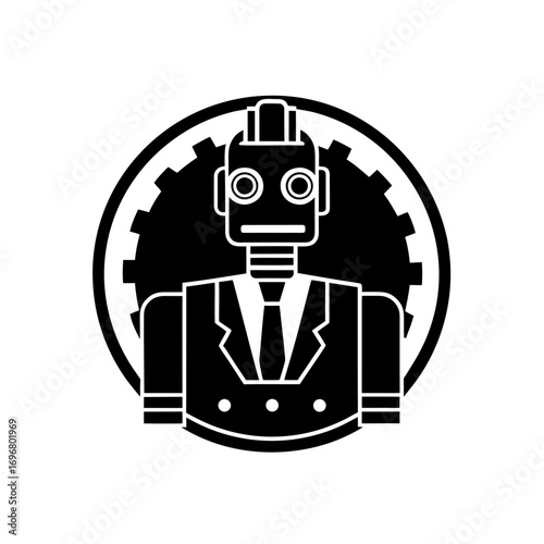 factory automation robot monotone icon 