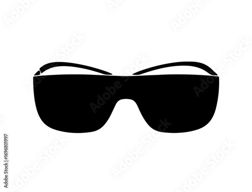 AR Glasses in flat silhouette. in silhouette image white.