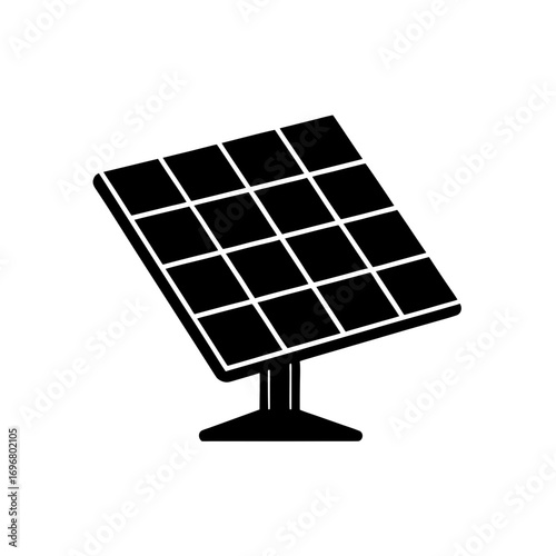 renewable energy solar panel monotone icon 