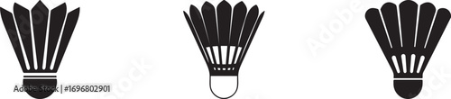 Badminton shuttlecock silhouette on white background