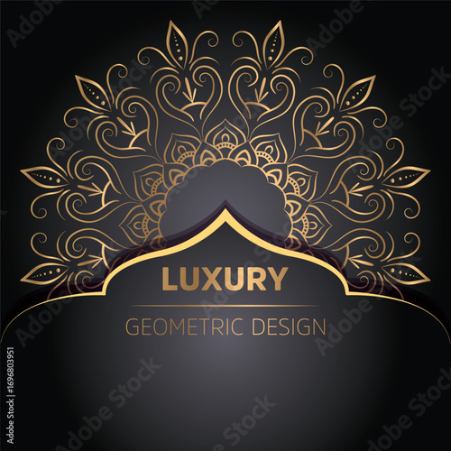 Luxury ornamental mandala design background in gold color 