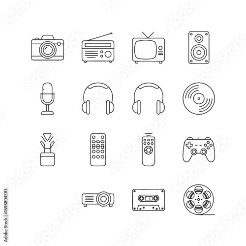 media icons set