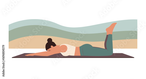 Woman Practicing Yoga Pose on a Mat for Well-Being and Balanced Lifestyle