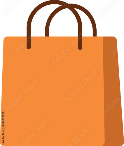 A blank red shopping bag vector with a handle is isolated on a white background, perfect for retail and business design