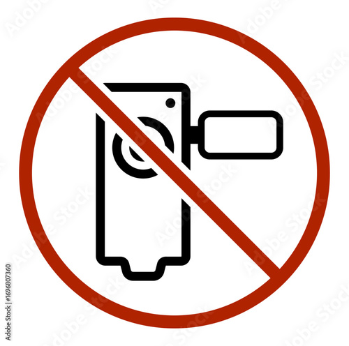 No video recording allowed with camcorder restriction sign