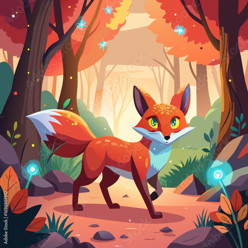 Whimsical Fox in Enchanted Forest