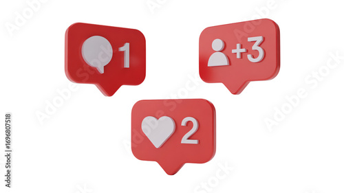 Boost your brand's online presence with engaging social media notifications and engagement icons