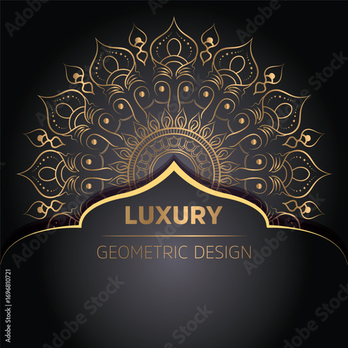 Luxury ornamental mandala design background in gold color 