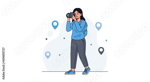 Young Woman Captures Moments While Traveling Around The World With Digital Camera