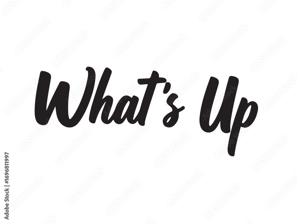 Fototapeta premium What’s Up in silhouette image white background.