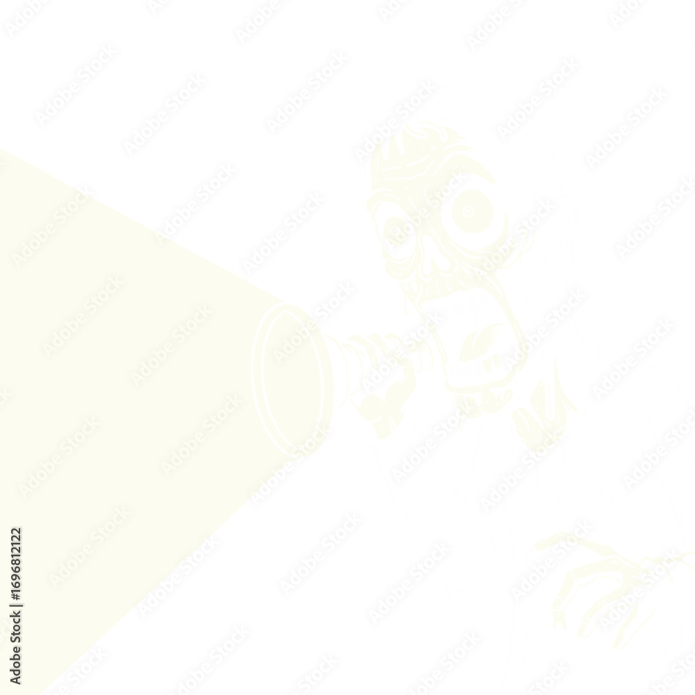 Obraz premium Cartoon character holding flashlight while exploring in darkness 