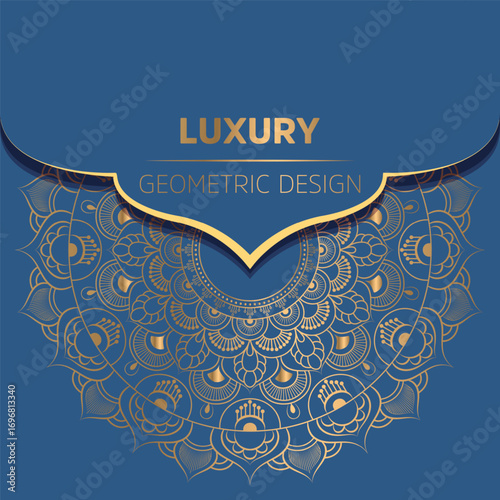 Luxury ornamental mandala design background in gold color 