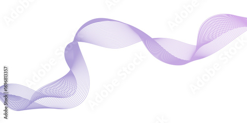 Minimalist abstract geometric curved business concept poster with line wave or blending wave lines, abstract wavy purification air curve wind cyberspace flow neon light effect wave or blending line.