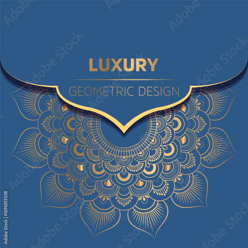 Luxury ornamental mandala design background in gold color 
