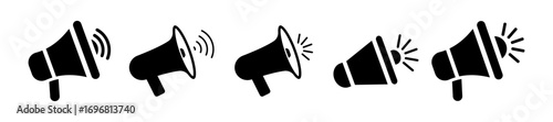 Minimalist Megaphone icon set vector stock illustration