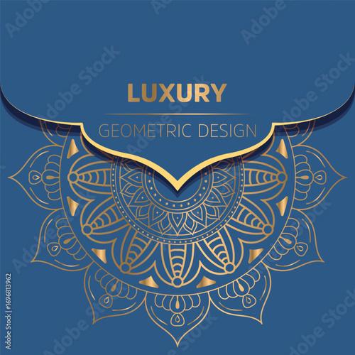 Luxury ornamental mandala design background in gold color 