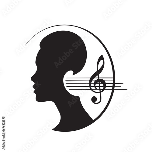 silhouette of a man with headphones