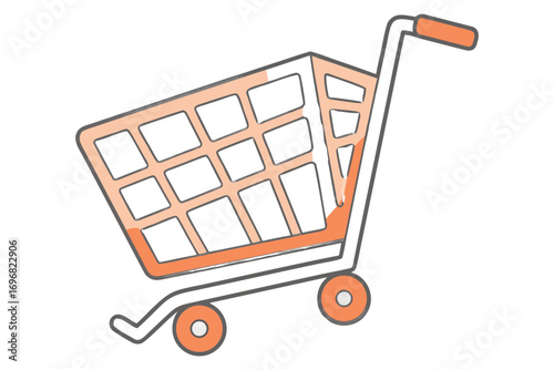 Simple illustration of an empty shopping cart