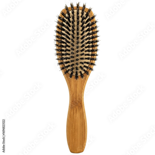фотографія Natural bamboo and boar bristle hair brush