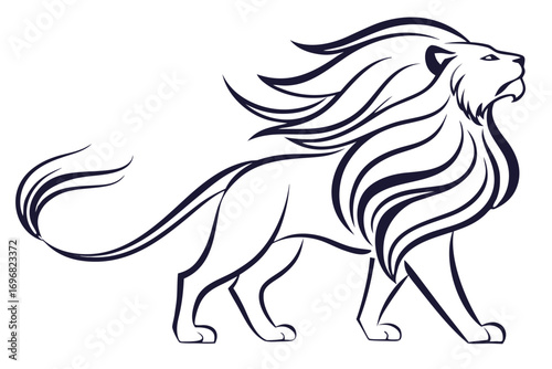 Stylized lion walking