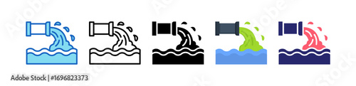 Waste Multiple Style Icon Set Collection. 