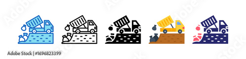 Waste Water Multiple Style Icon Set Collection. 