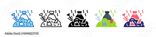 Organic Waste Multiple Style Icon Set Collection. 