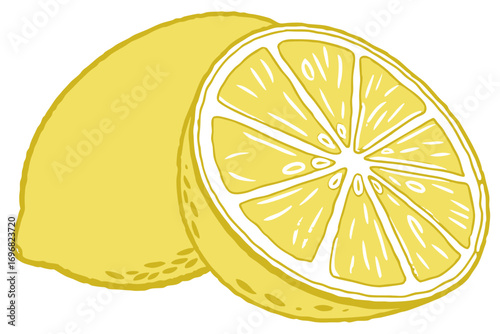 A whole lemon and a half lemon