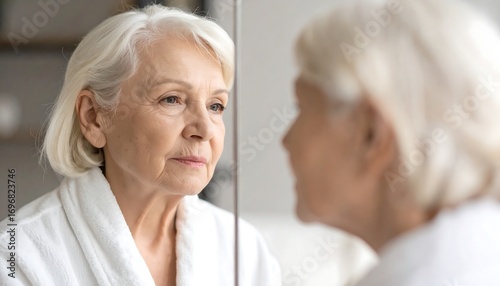 Elderly woman looking at reflection (1)