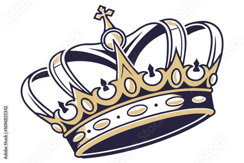 Royal crown with gold and navy blue color