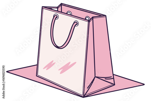 Pink shopping bag with handles