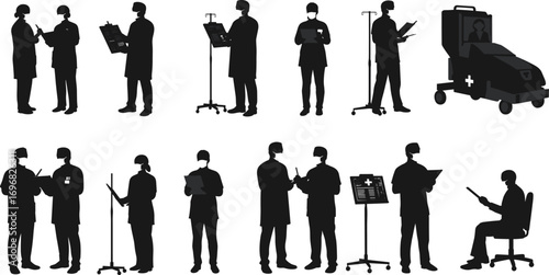silhouettes of business people