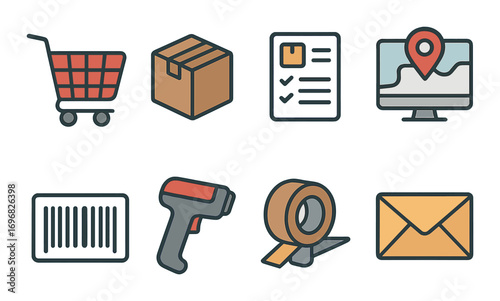 Beauty accessories linear icons set. featuring mirror, perfume, brush, powder box, jewelry, fan, gloves, candy dish