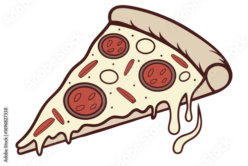 Slice of pizza with pepperoni and cheese