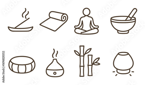 Calligraphy silhouette icon set. featuring pen, ink, alphabet, manuscript, scroll, and hand gesture symbols