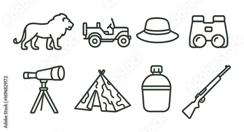 Construction silhouette icon set. featuring crane, blueprint, helmet, building, measurement, scaffolding, grid, map