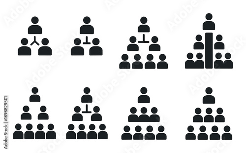 Relationships silhouette icon set. featuring couple, friendship, support, communication, and connection symbols