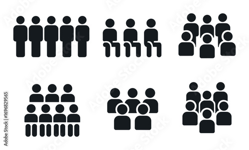 Fitness and health silhouette icon set. featuring crutches, scale, chart, tape measure, plank, vo2, heart, and report symbols