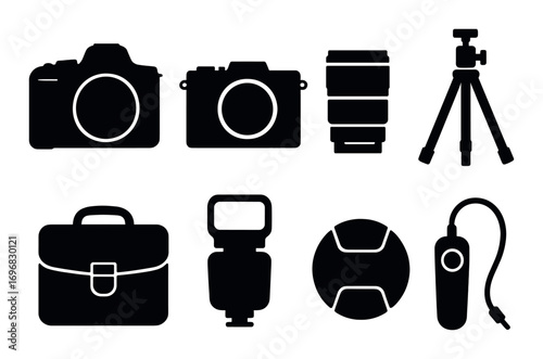 Smartphone silhouette icon set. featuring wi-fi, qr scan, gesture control, apps, settings