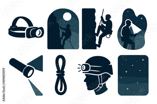 Web development silhouette icon set. featuring website, www, html, link, cloud, responsive, and cursor symbols